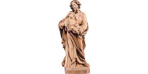 Statua di San Giuseppe con Gesù bambino, in legno, 3 toni di marrone, linea da 20 cm - Demetz Deur