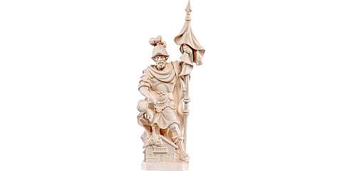 Statua di San Floriano delle Alpi in Legno, Rifinitura Naturale, Altezza 85 Cm Circa - Demetz Deur