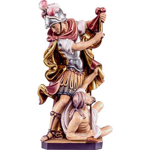 Statua di San Martino, Legno Colorato Dipinto a Mano, Altezza 17 Cm Circa - Demetz Deur