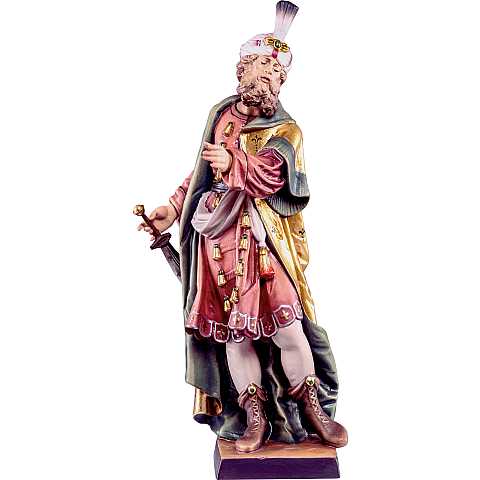 Statua di San Cosimo in Legno Colorato Dipinto a Mano, Altezza 30 Cm Circa - Demetz Deur