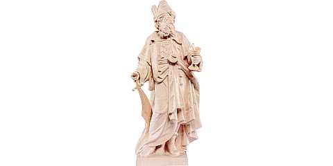 Statua di San Damiano in Legno, Rifinitura Naturale, Altezza 30 Cm Circa - Demetz Deur