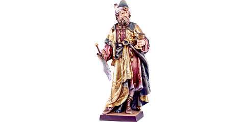 Statua di San Damiano in Legno Colorato Dipinto a Mano, Altezza 40 Cm Circa - Demetz Deur