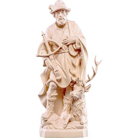 Statua di San Umberto in Legno, Rifinitura Naturale, Altezza 20 Cm Circa - Demetz Deur