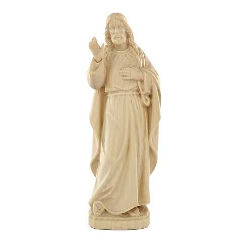 Statua di Gesù in stile classico, in legno naturale, linea da 10 cm - Demetz Deur