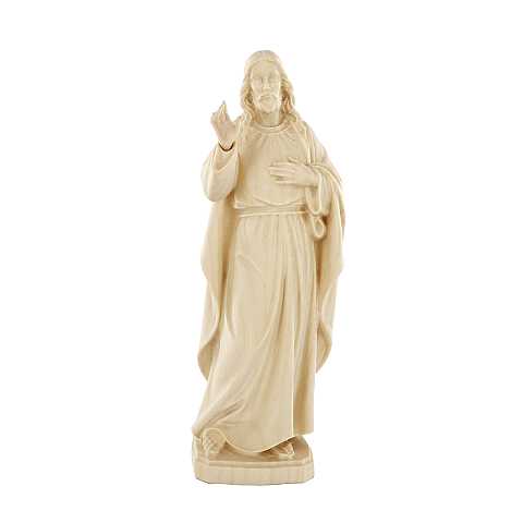 Statua di Gesù in stile classico, in legno naturale, linea da 15 cm - Demetz Deur