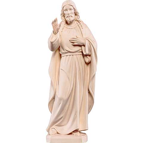 Statua di Gesù in stile classico, in legno naturale, linea da 40 cm - Demetz Deur