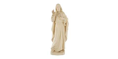 Statua del Sacro Cuore di Gesù in stile classico, in legno naturale, linea da 30 cm - Demetz Deur