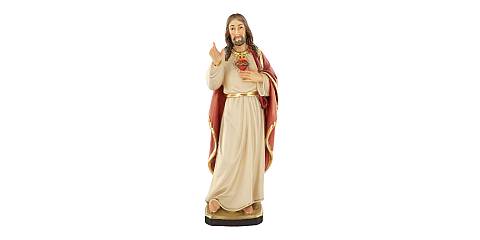 Statua del Sacro Cuore di Gesù in stile classico, in legno dipinto a mano, linea da 20 cm - Demetz Deur
