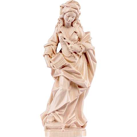 Statua di Santa Apollonia in Legno, Rifinitura Naturale, Altezza 40 Cm Circa - Demetz Deur
