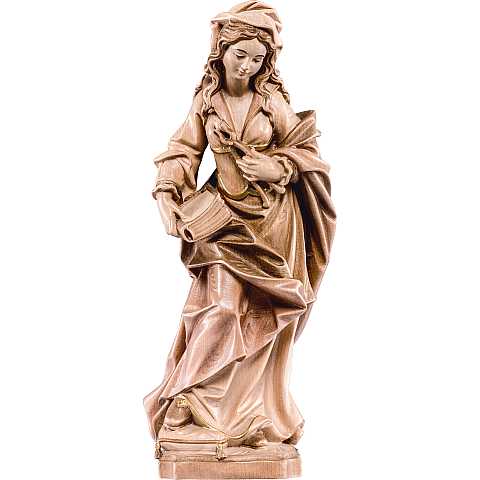 Statua di Santa Apollonia in Legno, Rifinitura 3 Toni di Marrone, Altezza 60 Cm Circa - Demetz Deur