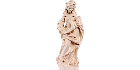 Statua di Santa Caterina in Legno, Rifinitura Naturale, Altezza 30 Cm Circa - Demetz Deur