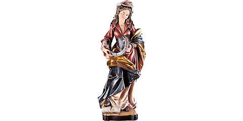 Statua di Santa Caterina in Legno Colorato Dipinto a Mano, Altezza 40 Cm Circa - Demetz Deur