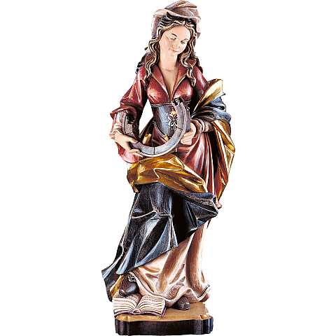 Statua di Santa Caterina in Legno Colorato Dipinto a Mano, Altezza 40 Cm Circa - Demetz Deur