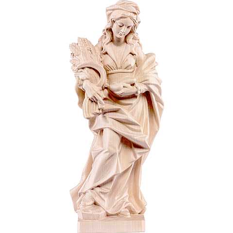 Statua di Santa Notburga in Legno, Rifinitura Naturale, Altezza 40 Cm Circa - Demetz Deur