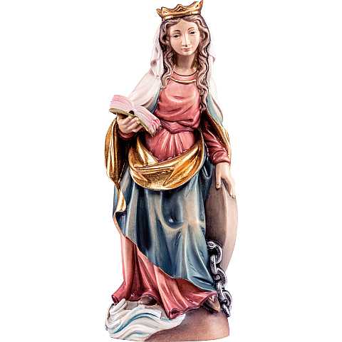 Statua di Santa Cristina in Legno Colorato Dipinto a Mano, Altezza 40 Cm Circa - Demetz Deur