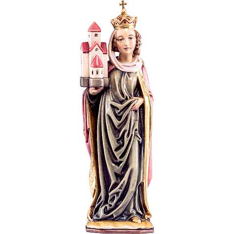 Statua di Santa Agnese in Legno Colorato Dipinto a Mano, Altezza 50 Cm Circa - Demetz Deur