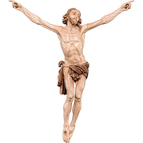 Statua Corpo di Gesù, Cristo della Passione Scolpito da Appendere a Crocifisso, Legno 3 Toni di Marrone, Altezza: 7 Cm Circa - Demetz Deur