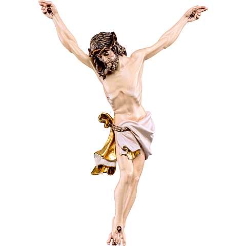 Corpo del Cristo delle Alpi con Drappo Bianco per Crocifisso, Legno Dipinto a Mano, Altezza: 15 Cm Circa - Demetz Deur