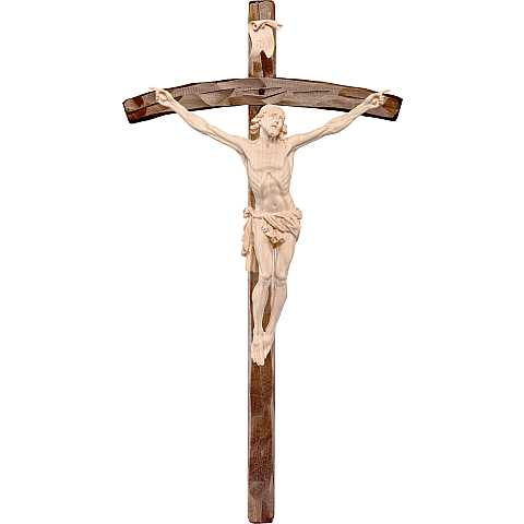 Crocifisso con Cristo della Passione e Croce, Legno Naturale, Altezza Corpo Gesù: 21 Cm - Demetz Deur