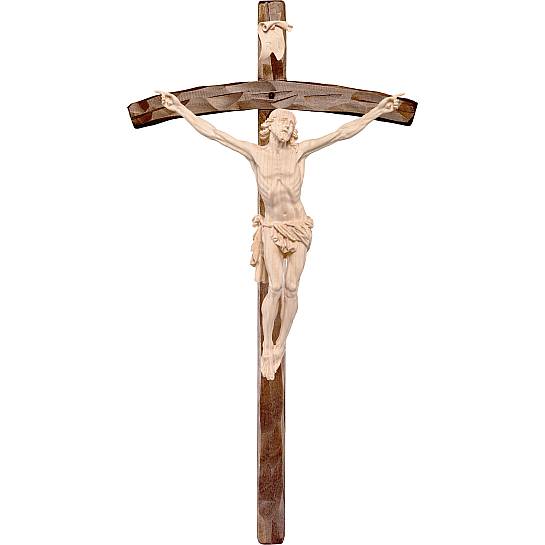Crocifisso con Cristo della Passione e Croce, Legno Naturale, Altezza Corpo Gesù: 7 Cm - Demetz Deur