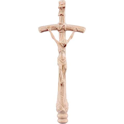 Croce Papa Giovanni Paolo II. - Demetz - Deur - Statua in legno dipinta a mano. Altezza pari a 23 cm.