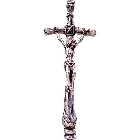 Croce Papa Giovanni Paolo II, Crocifisso Papa Wojtyla, Legno Dipinto a Mano, Altezza Corpo Gesù: 23 Cm - Demetz Deur
