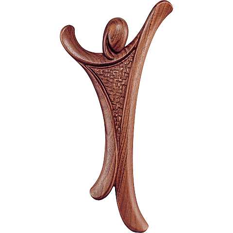 Cristo Design noce - Demetz - Deur - Statua in legno dipinta a mano. Altezza pari a 20 Cm - Demetz Deur