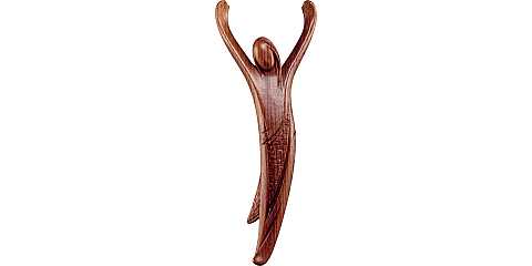 Corpo Cristo della Gioventù per Crocifisso, Corpo Gesù Stilizzato di Design, Legno di Noce, Rifinitura Naturale, Altezza Corpo Cristo: 20 Cm - Demetz Deur