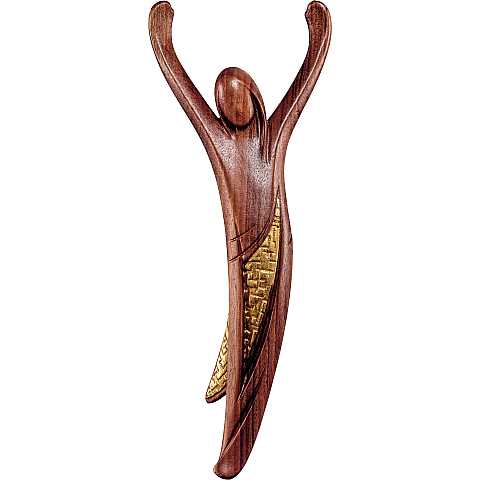 Corpo Cristo della Gioventù per Crocifisso, Corpo Gesù Stilizzato di Design, Legno 3 Toni di Marrone, Altezza Corpo Cristo: 20 Cm - Demetz Deur