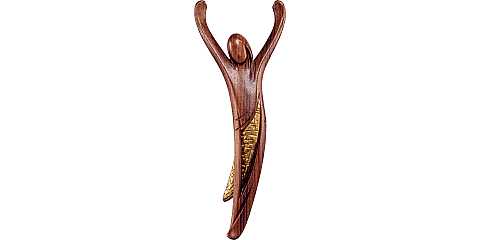 Corpo Cristo della Gioventù per Crocifisso, Corpo Gesù Stilizzato di Design, Legno di Noce Dipinto a Mano, Altezza Corpo Cristo: 30 Cm - Demetz Deur