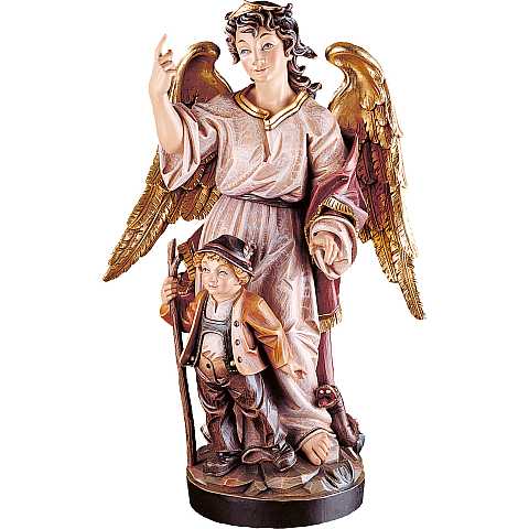 Angelo custode barocco - Demetz - Deur - Statua in legno dipinta a mano. Altezza pari a 20 cm.