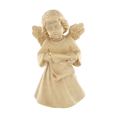 Statuina dell'angioletto che canta, linea da 10 cm, in legno naturale, collezione Angeli Sissi - Demetz Deur