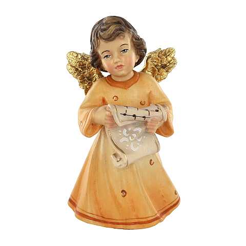 Statuina dell'angioletto che canta, linea da 14 cm, in legno dipinto a mano, collezione Angeli Sissi - Demetz Deur