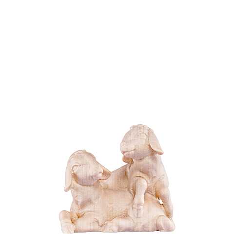 Gruppo agnelli - Statuina artigianale in legno stile Artis, Demetz Deur, adatta a presepe da 15 cm.