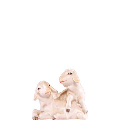 Gruppo agnelli, Statuina Artigianale Presepe Artis, Legno Colorato a Mano, Linea da 12 Cm - Demetz Deur