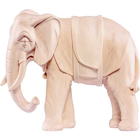 Elefante - Statuina artigianale in legno stile Artis, Demetz Deur, adatta a presepe da 20 cm.