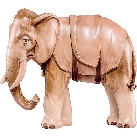 Elefante, Statuina Artigianale Presepe Artis, Legno in 3 Toni di Marrone, Linea da 12 Cm - Demetz Deur