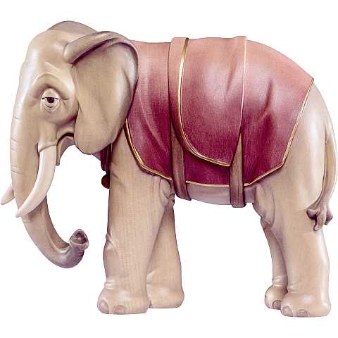 Elefante - Statuina artigianale in legno stile Artis, Demetz Deur, adatta a presepe da 12 cm.