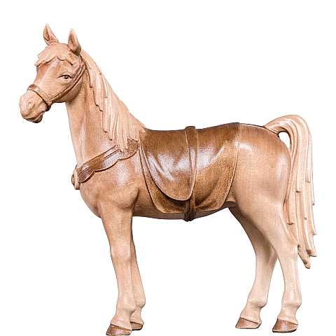Cavallo - Statuina artigianale in legno stile Artis, Demetz Deur, adatta a presepe da 12 cm.