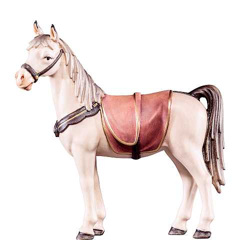 Cavallo - Statuina artigianale in legno stile Artis, Demetz Deur, adatta a presepe da 20 cm.