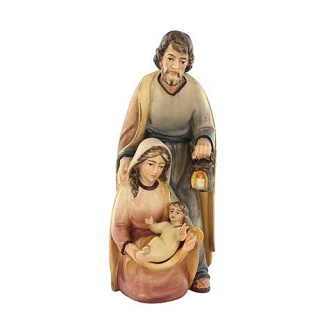 Statuina Natività: Gesù, Giuseppe e Maria, linea da 12 cm, in legno dipinto con colori a olio, serie Noèl - Demetz Deur