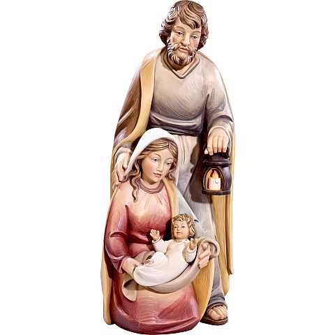 Statua Natività: Gesù, Giuseppe e Maria, linea da 40 cm, in legno dipinto con colori a olio, serie Noèl - Demetz Deur