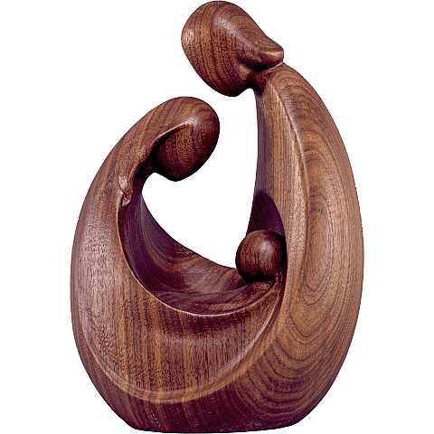 Gruppo natività Art-Deco noce - Demetz - Deur - Statua in legno dipinta a mano. Altezza pari a 6 cm.