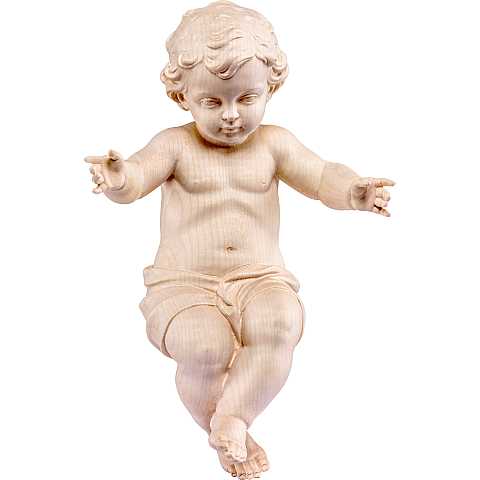 Statua Gesù Bambino, Statua In Legno Naturale, Lunghezza: 15 Centimetri