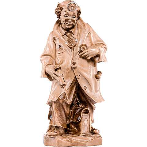 Dottore (medico) - Demetz - Deur - Statua in legno dipinta a mano. Altezza pari a 25 cm.