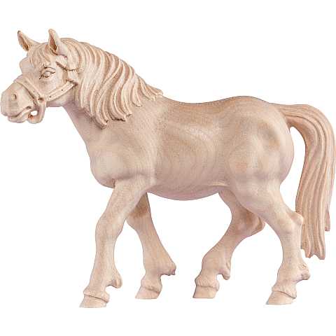 Statua del Cavallo Morello, Statuina Cavallo, Legno Naturale, Lunghezza: 11 Cm - Demetz Deur