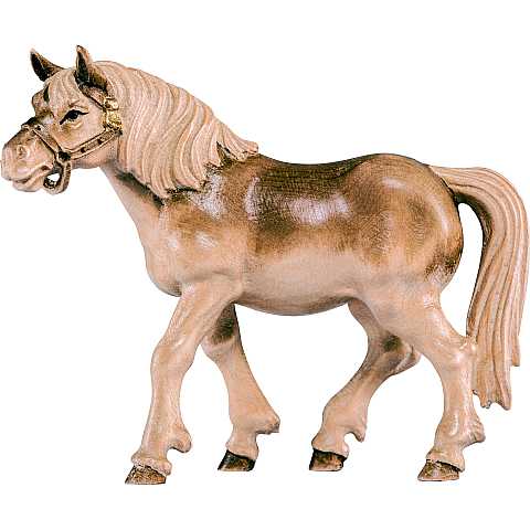 Cavallo morello - Demetz - Deur - Statua in legno dipinta a mano. Altezza pari a 13 cm.
