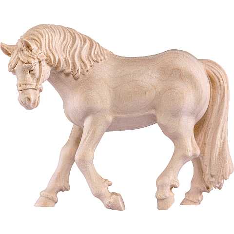 Cavallo Haflinger - Demetz - Deur - Statua in legno dipinta a mano. Altezza pari a 7 cm.