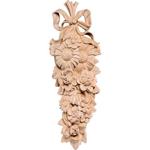 Composizione di fiori Garden - Demetz - Deur - Statua in legno dipinta a mano. Altezza pari a 80 cm.