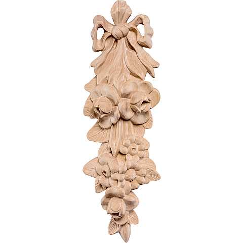 Composizione di fiori Rosengarten - Demetz - Deur - Statua in legno dipinta a mano. Altezza pari a 40 cm.